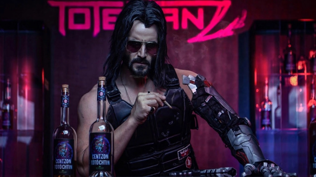 Keanu Reeves como Johnny Silverhand em Cyberpunk 2077