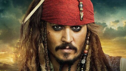 Jonny Depp como Jack Sparrow em Piratas do Caribe.