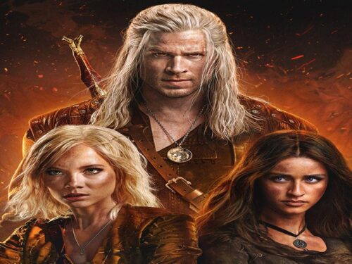 Liam Hemsworth como Geralt ao lado de Ciri e Yennefer na quarta temporada de The Witcher, da Netflix