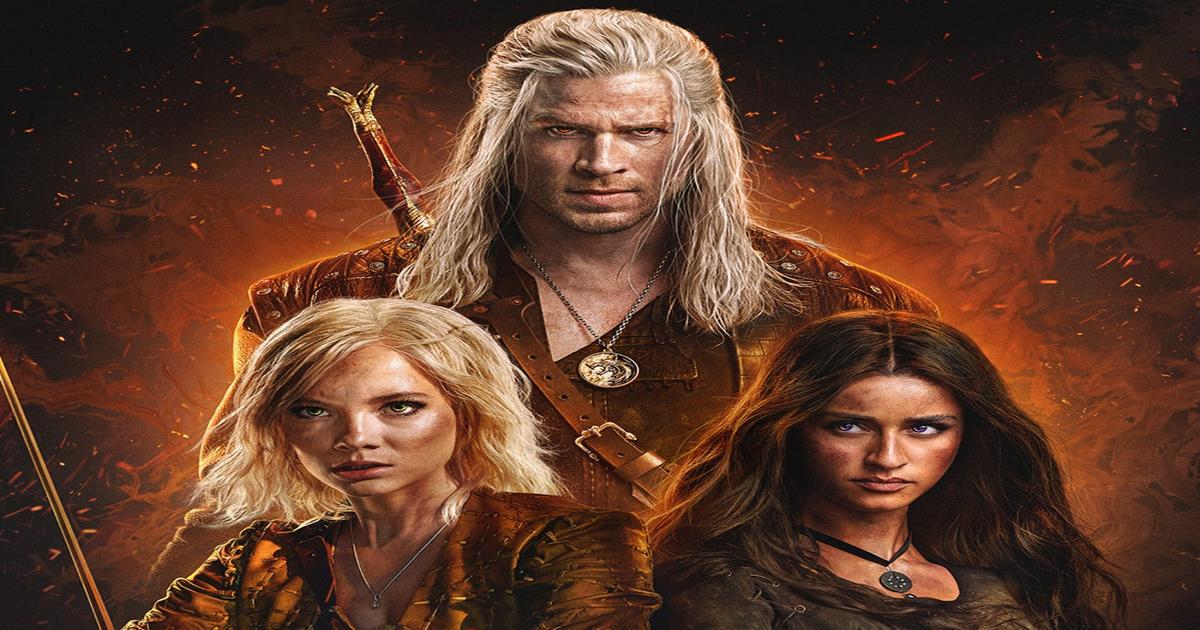 Liam Hemsworth como Geralt ao lado de Ciri e Yennefer na quarta temporada de The Witcher, da Netflix