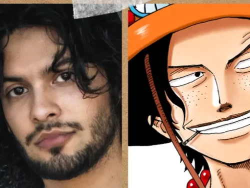 Montagem mostra o ator Xolo Maridueña e o personagem Portgas D. Ace, confirmando sua participação no live-action de One Piece da Netflix.
