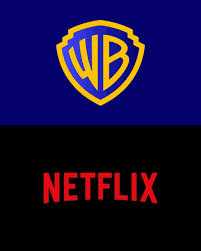 Logo da Netflix ao lado do logotipo da Warner Bros, usado para ilustrar a notícia sobre a aquisição bilionária entre as duas empresas.
