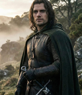 Montagem de fã imaginando Henry Cavill como Aragorn no filme A Caçada por Gollum.