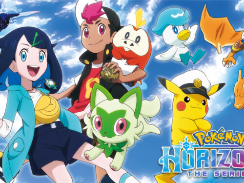Imagem promocional de Pokémon Horizontes representando a chegada da parte 1 da terceira temporada à Netflix.