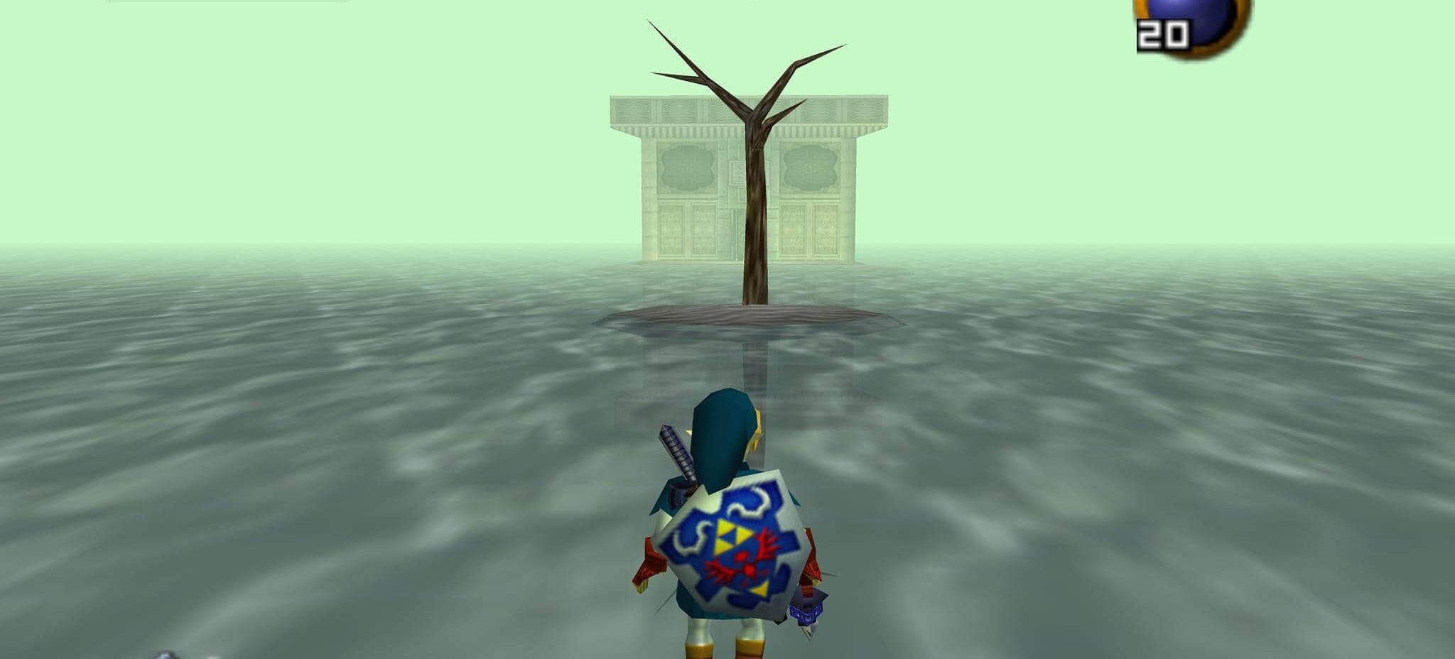 Zelda Ocarina of time em um conhecido espaço liminar.
