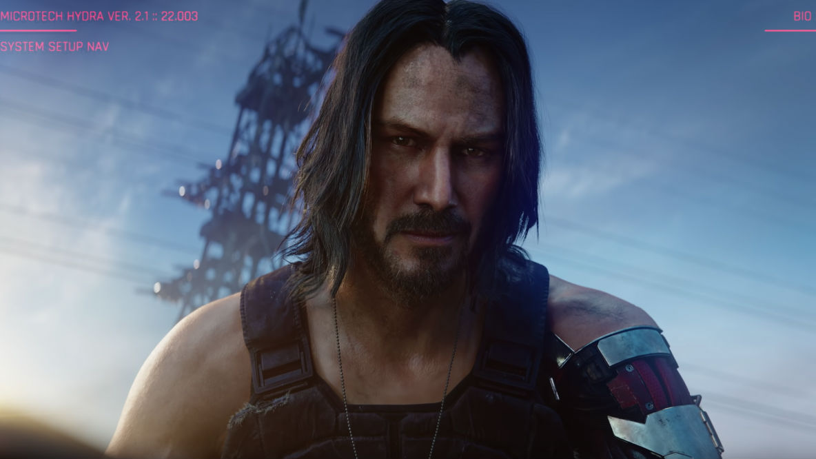Cyberpunk 2077 durante reconstrução de Night City em cenário futurista