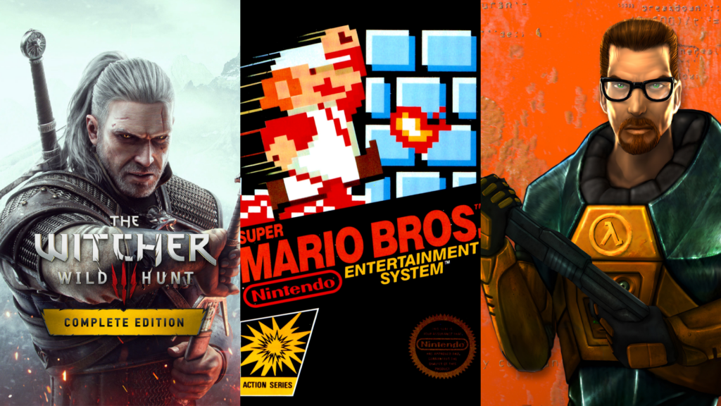 The Witcher 3, Super Mario Bros e Half Life