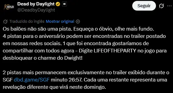 Dead By Daylight nega Pennywise no aniversário de 10 anos