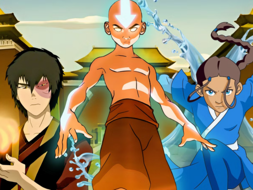 Aang e seus amigos em Avatar: A Lenda de Aang