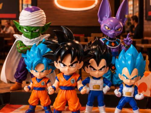 Colecionáveis da colaboração Burger King x Dragon Ball Super no Brasil