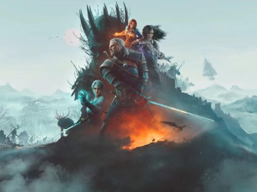 The Witcher 3 com Geralt, Ciri, Yennefer e Triss