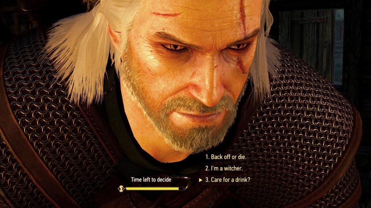 Songs of The Past. Escolhas de The Witcher 3 com Geralt diante de diferentes opções de diálogo