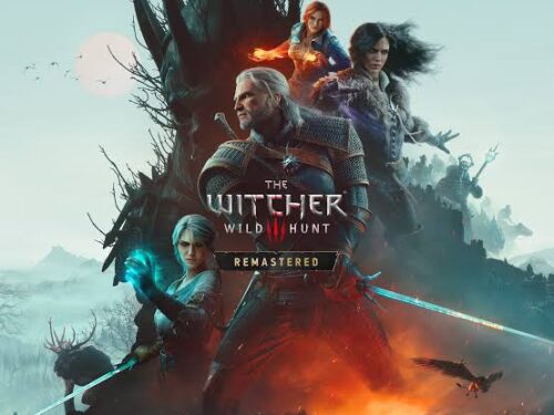 Arte de The Witcher 3 Remastered com Geralt, Ciri, Yennefer e Triss